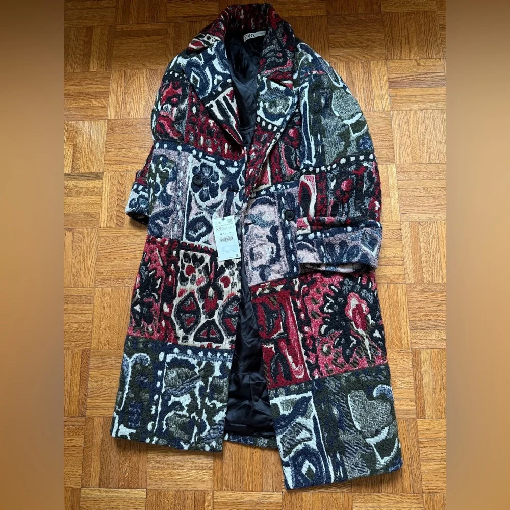 Zara X Native Jacquard Coat - Picture 2 of 5